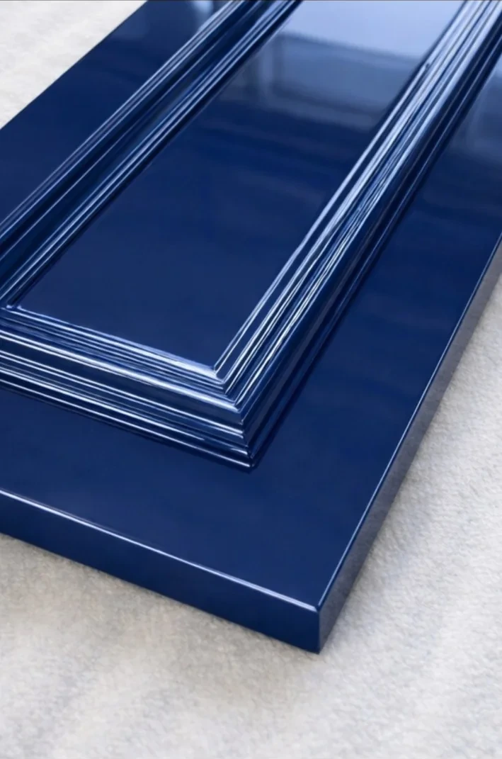 Blue finished panel